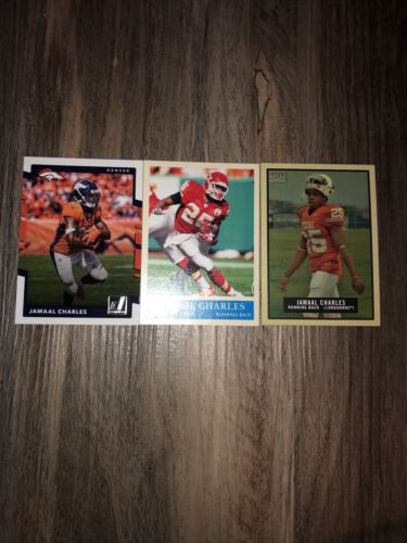 Jamaal Charles Lot Of 3 Chiefs, Broncos, Longhorns No Duplicate Cards Base