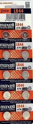 LR44 Maxell (10 piece) LR44 MAXELL A76 L1154 AG13 357 New Alkaline Battery
