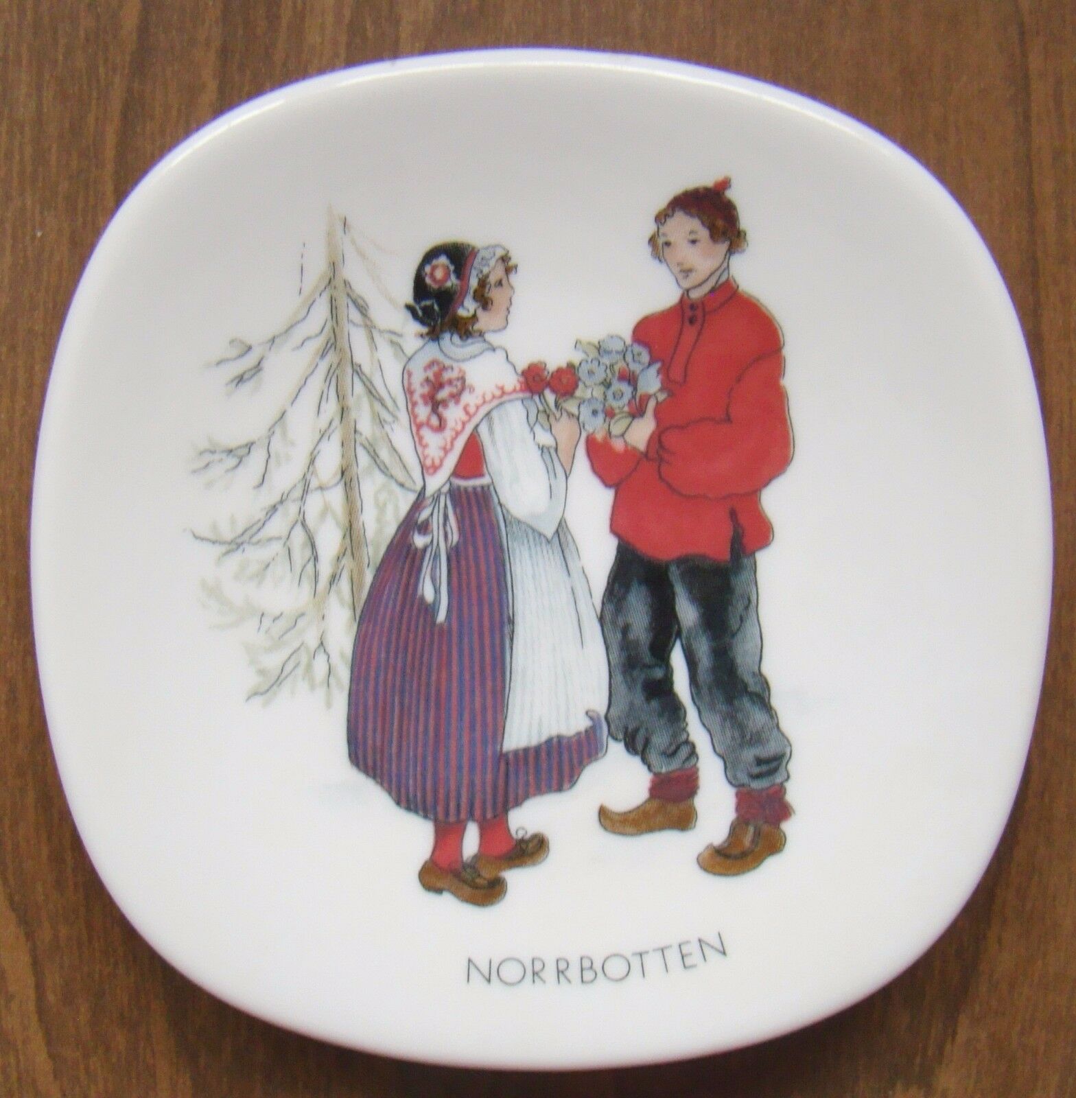 Rorstrand Swedish National Costumes Porcelain Butter Pat Norrbotten Sweden