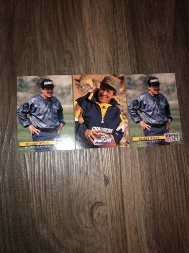 Bobby Ross (Head Coach) Lot of 3 Chargers 2 Different Cards Rookies