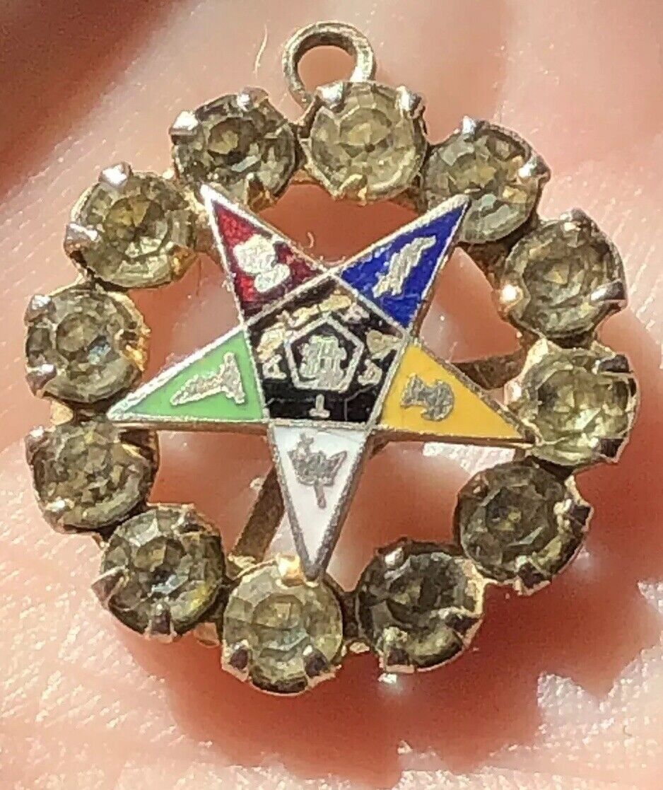Masonic The Order Of The Eastern Star F.a.t.a.l. Silver Tone Metal Pendant Charm