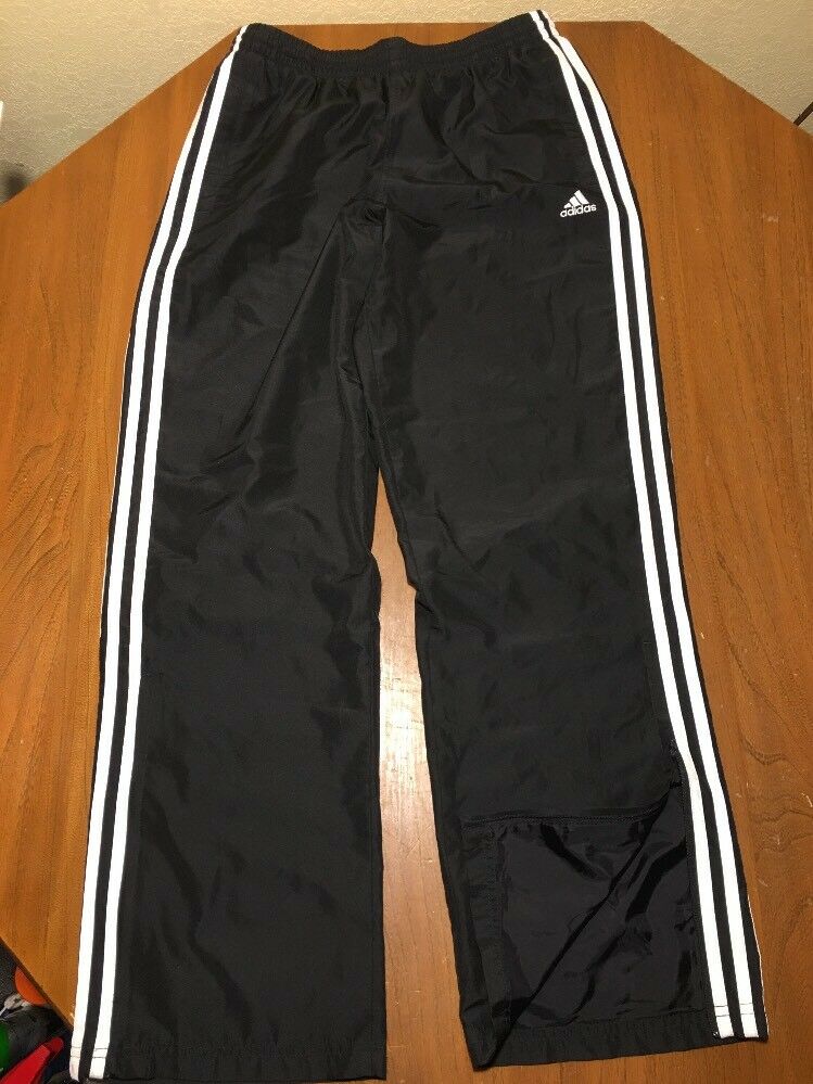 Adidas Tricot Black White Warm Up  Athletic Pants Track Running Unisex Youth Xl