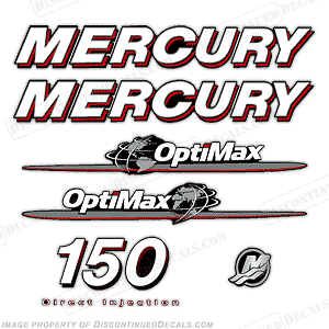 Mercury 150hp Optimax Outboard Engine Decal Kit 2007 - 2008 Decals In Stock