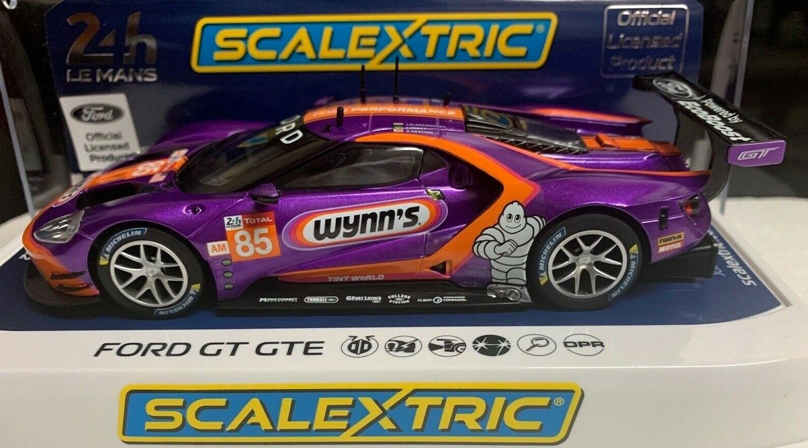 1 32 Scalextric C4078 Ford Gt Gte Wynn's  24 Hours Of Le Mans Disct'd Slot Car