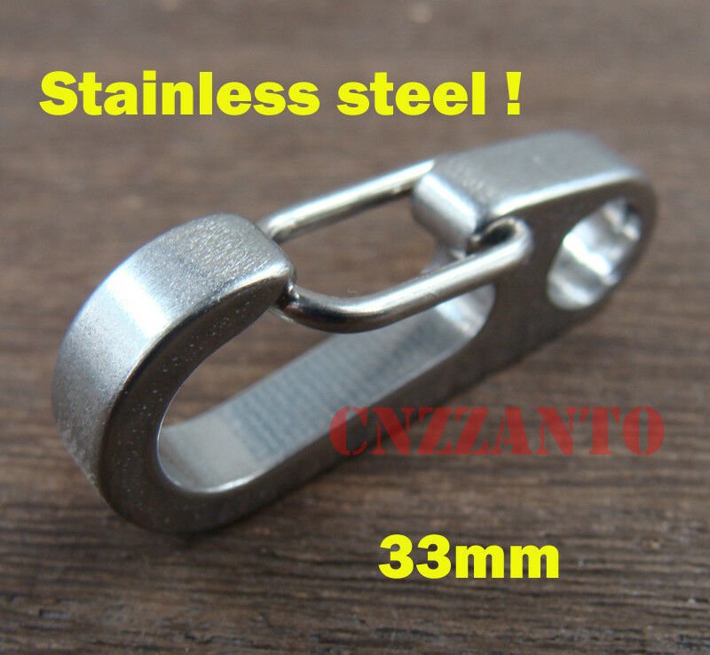 Normal Polishing Cnc Stainless Steel Edc Key Chain Snap Hook Clip 1.3"