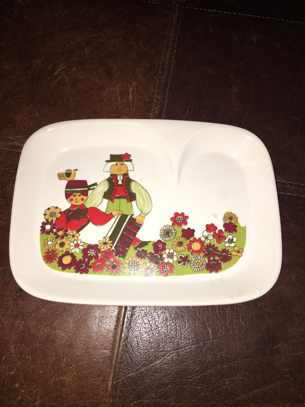 Turi-design Folklore Vintage Lunch Tray Plate Figgjo Flint Of Norway Euc