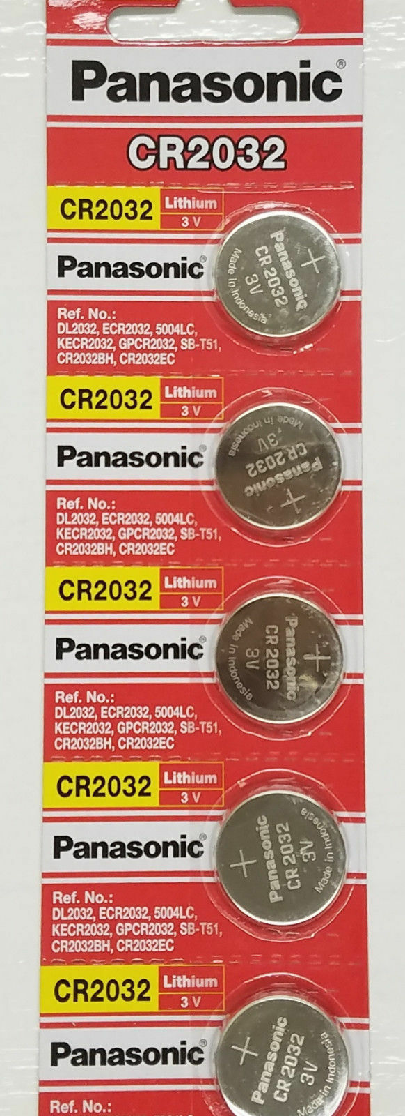 5 X Super Fresh Panasonic Cr 2032 Cr2032 Lithium Battery 3v Coin Cell Exp. 2030