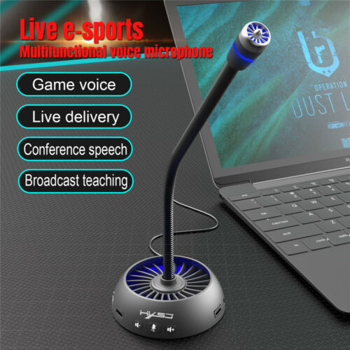 RGB Mini Microphone For Computer USB Professionnel Gaming Condenser For Windows