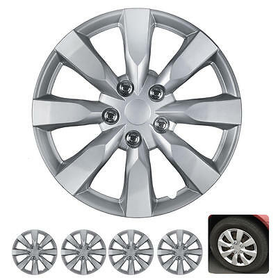 4 Pc Set 16" Hub Caps Silver Fits 2014 Toyota Corolla Replica Wheel Cover
