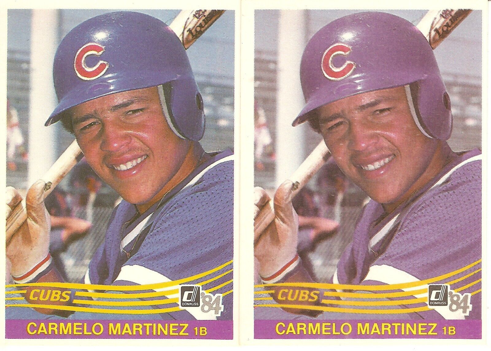 2 CARD 1984 DONRUSS CARMELO MARTINEZ BASEBALL CARD LOT #623