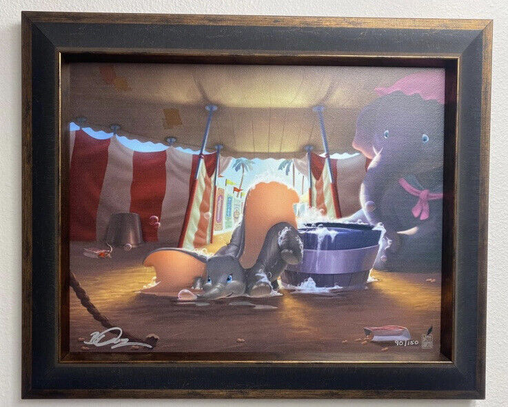 Disney Parks “dumbo” Framed Gicleé On Tin By Brett Owens Limited Edition 150