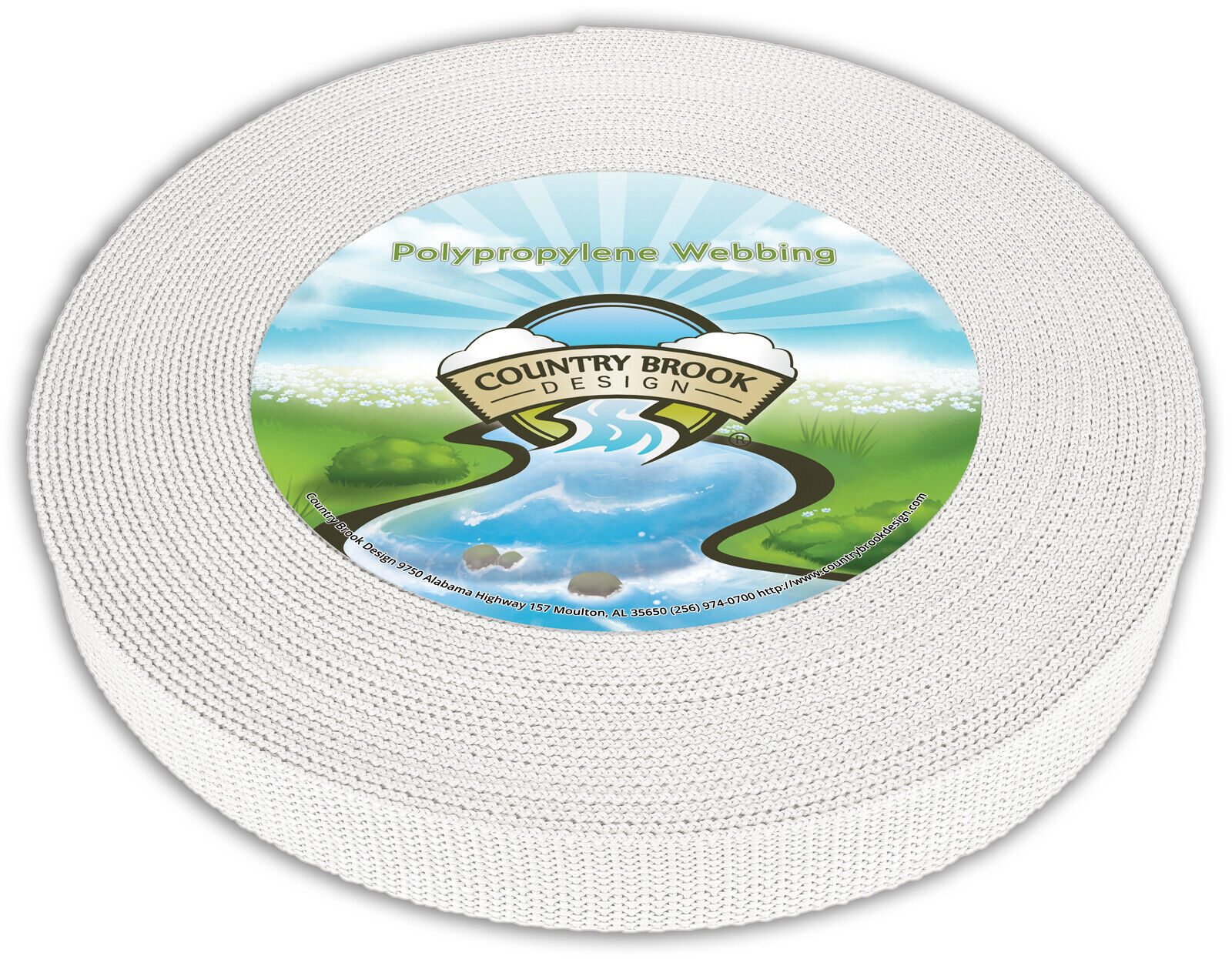 Country Brook Design® 1 Inch White Heavy Polypropylene Webbing, 50 Yards