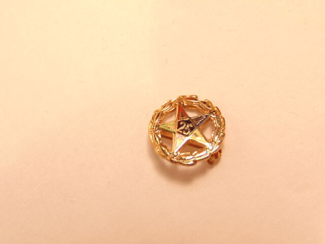 Gold colored Eastern Star society pin with 
