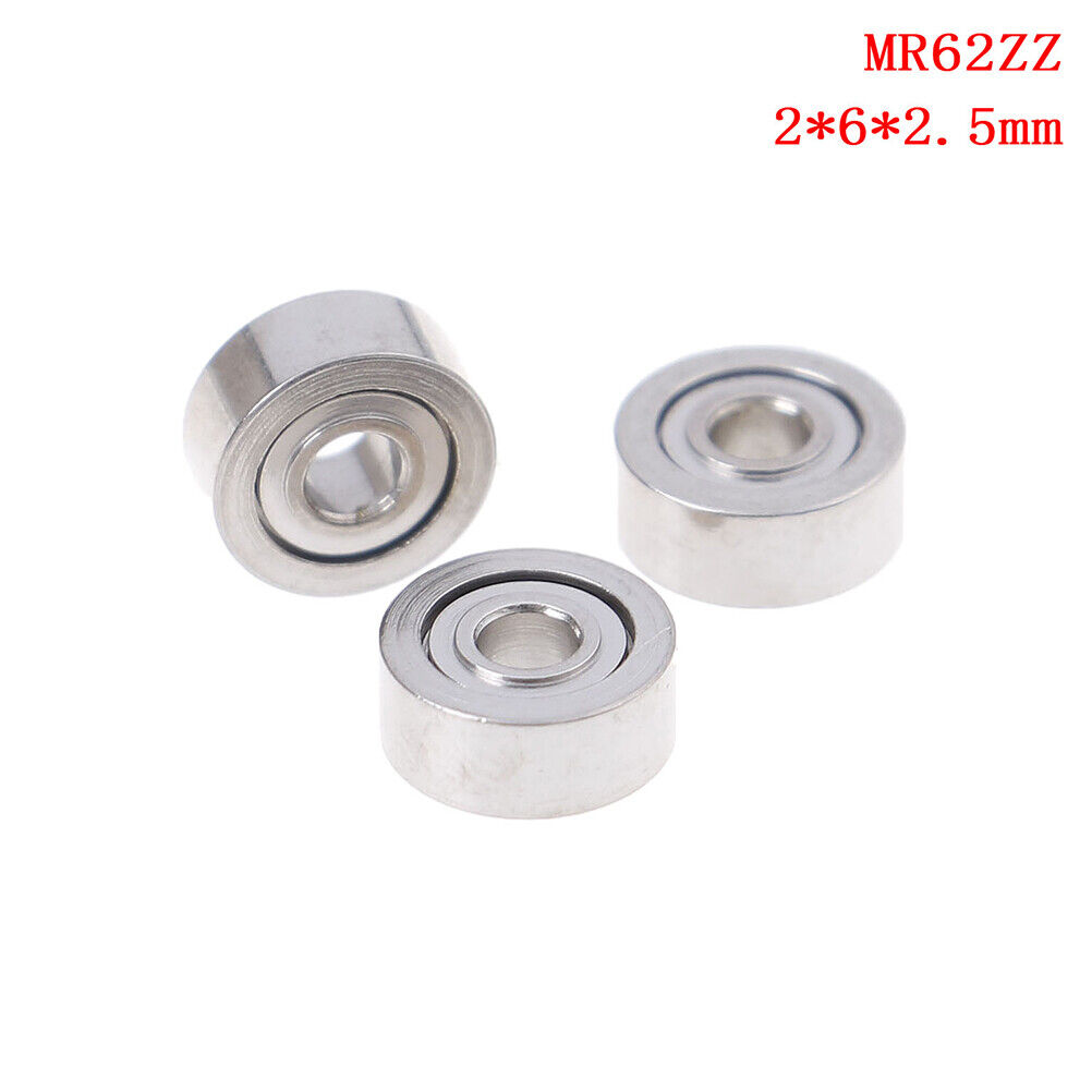 10pcs Mr62zz (2x6x2.5mm) Metal Shielded Precision Ball Bearings Mini Bearings Nn