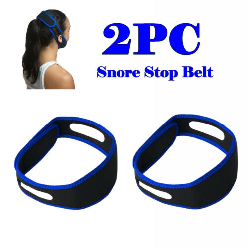 2PC Anti Chin Strap Sleeping Snoring Snore Stop Belt Aid Apnea Jaw Solution TMJ
