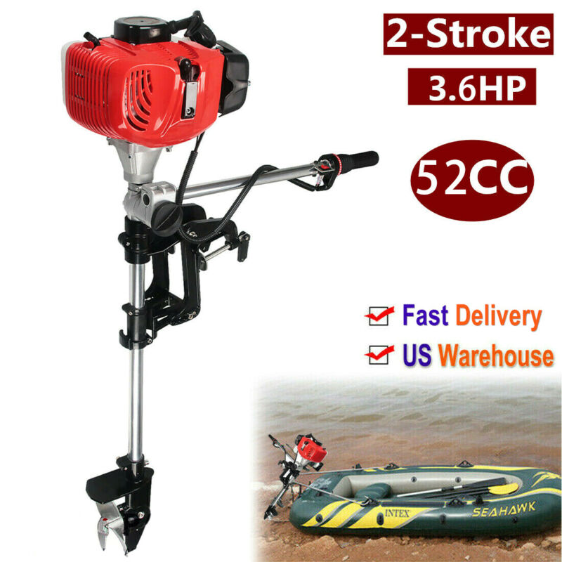 3.6hp 2stroke 52cc Outboard Motor Boat Strong Engine With Air Cooling System New