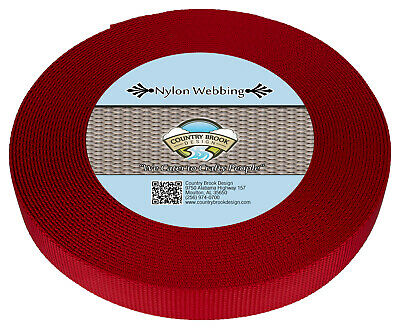 Country Brook Design® 5/8 Inch Red Heavy Nylon Webbing, 10 Yards