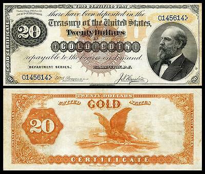 Crisp Unc. 1882 $20.00 Gold Certificate Copy Note! Read Description