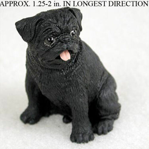 Pug Mini Hand Painted Figurine Black