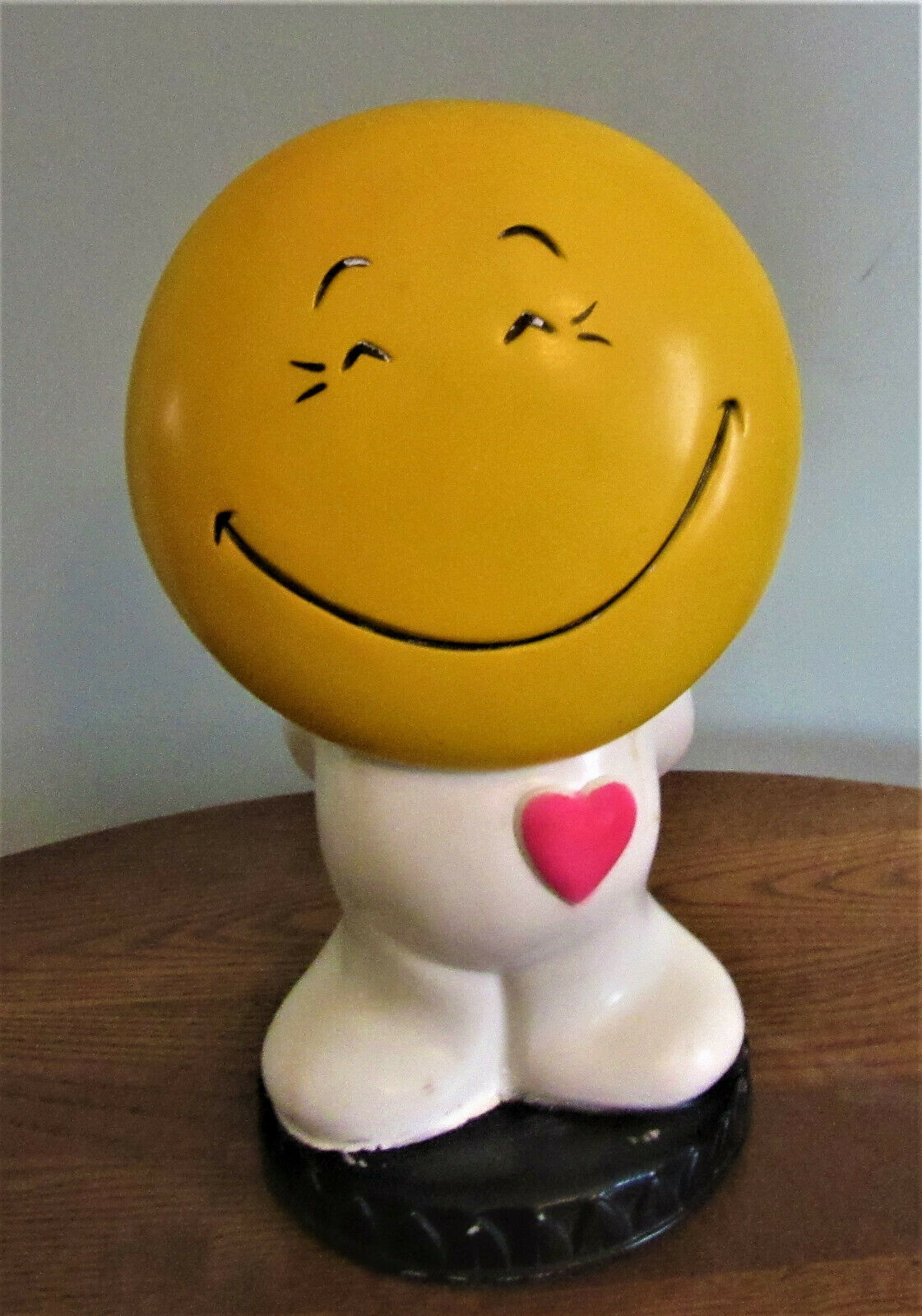 Sweet Vintage 1971 Play Pal Plastic Smiley Face Coin Bank, 50 Years Old!