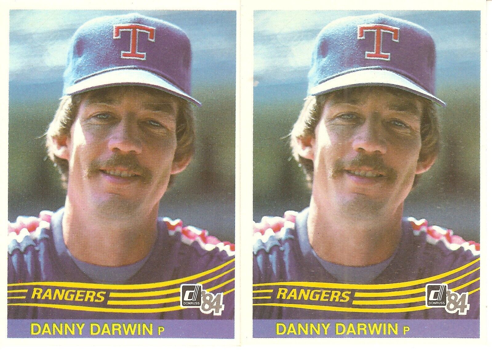 2 CARD 1984 DONRUSS DANNY DARWIN BASEBALL CARD LOT #544