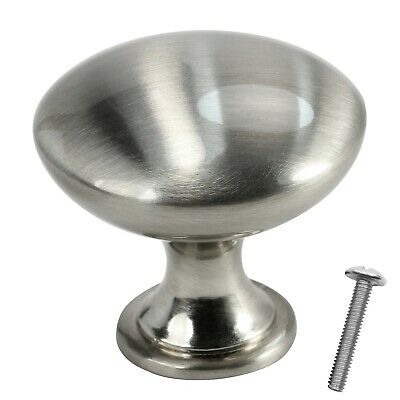 Solid (heavy) Brushed Nickel Knob Kitchen Cabinet Hardware By Softclose