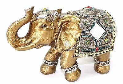Feng Shui 9" Elegant Elephant Trunk Statue Lucky Figurine Gift & Home Decor