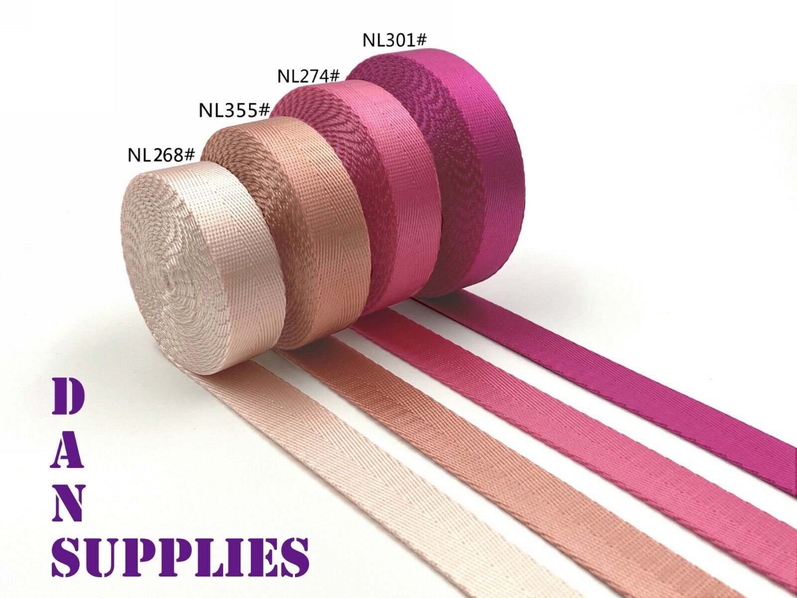 5 Yards Pink Heavy Weight Nylon Webbing Ribbon For Belt Bag Purse Strap Key Fob