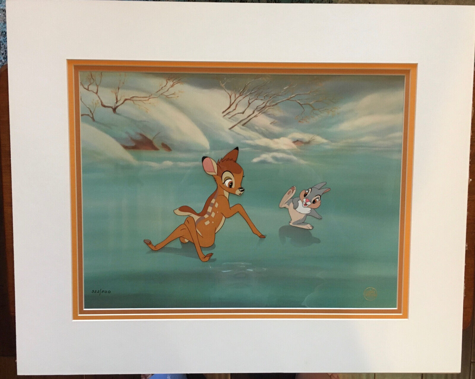 Bambi & Thumper Walt Disney Hand-painted Limited Edition Cel Kinda Wobbly 1994
