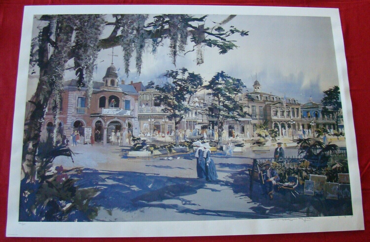 Herb Ryman Signed Disneyland New Orleans Square Concept Art Lithograph #187/300!