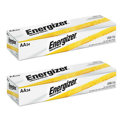 48 Energizer Industrial AA Alkaline Batteries (EN91, LR6, 1.5V)