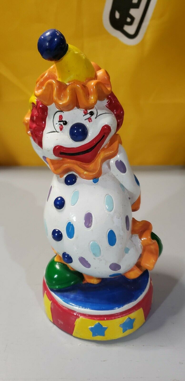 Happy Clown Hard Plastic Collectible Bank 7 1/2" Tall W/ Stopper...taiwan