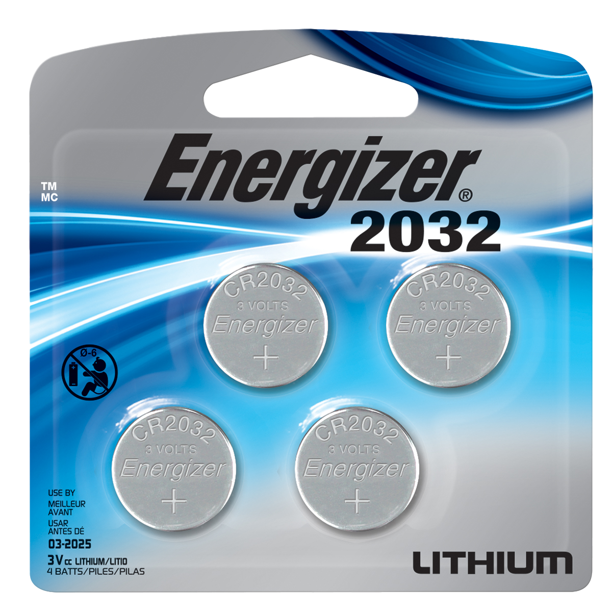 Energizer Batteries Cr2032 240 Mah 3v Lithium Coin Cell  - 4-pack Exp.03/2030