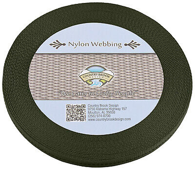 Country Brook® 1/2in Olive Drab Green Military Spec Tubular Nylon Webbing,10 Yds