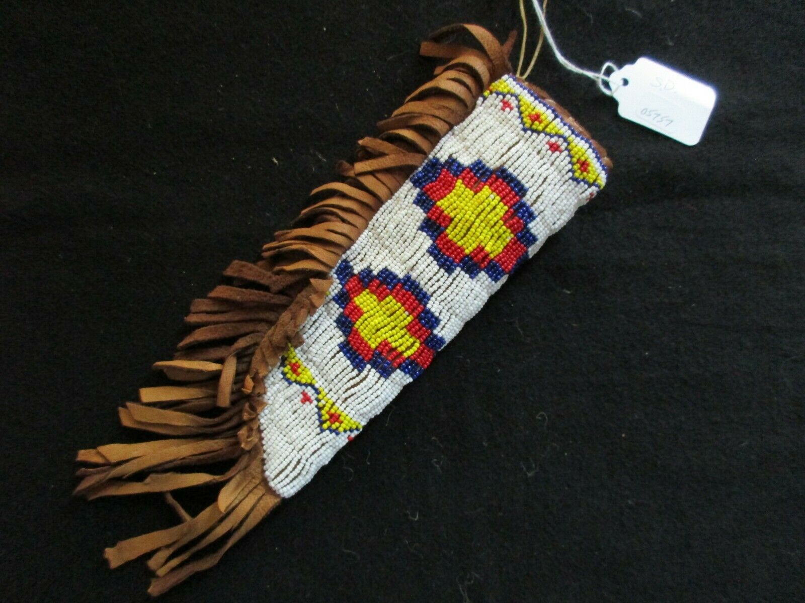 Native American Beaded Leather Knife Sheath, From South Dakota,  Sd-0821*05757