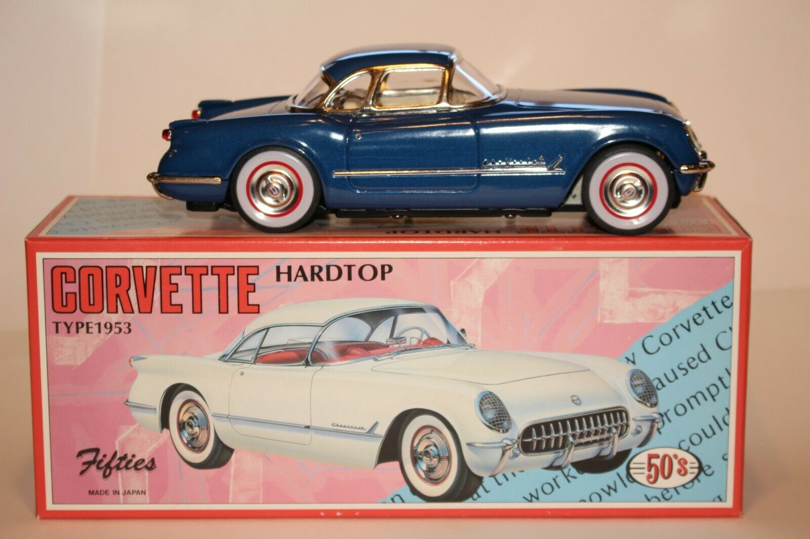 1953 CORVETTE HARDTOP TIN TOY CAR by 50's FIFTIES