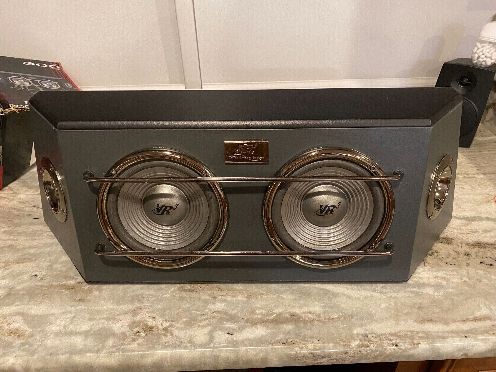 Vintage Stereo System With Speakers And Microphones