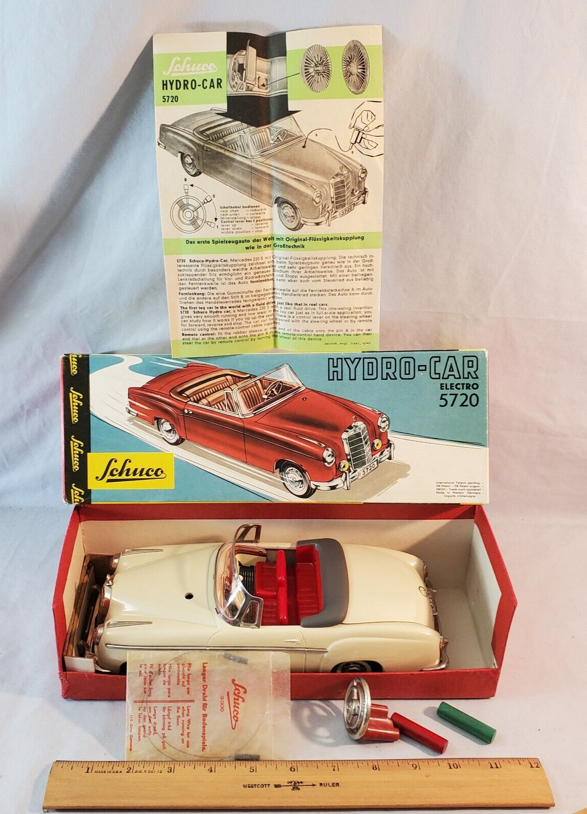 MIB Mint Boxed C 1959 Schuco 5720 Bat Op Hydro-Car 10