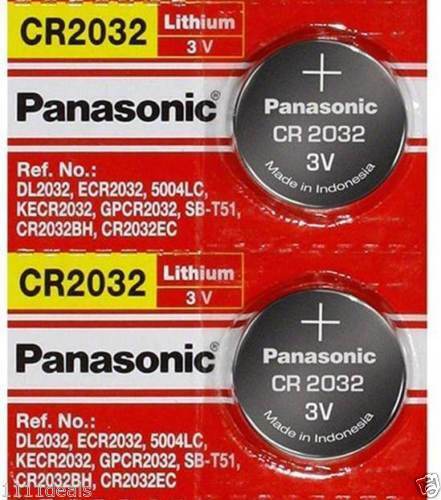 2 X Super Fresh Panasonic Cr 2032 Cr2032 Lithium Battery 3v Coin Cell Exp. 2030