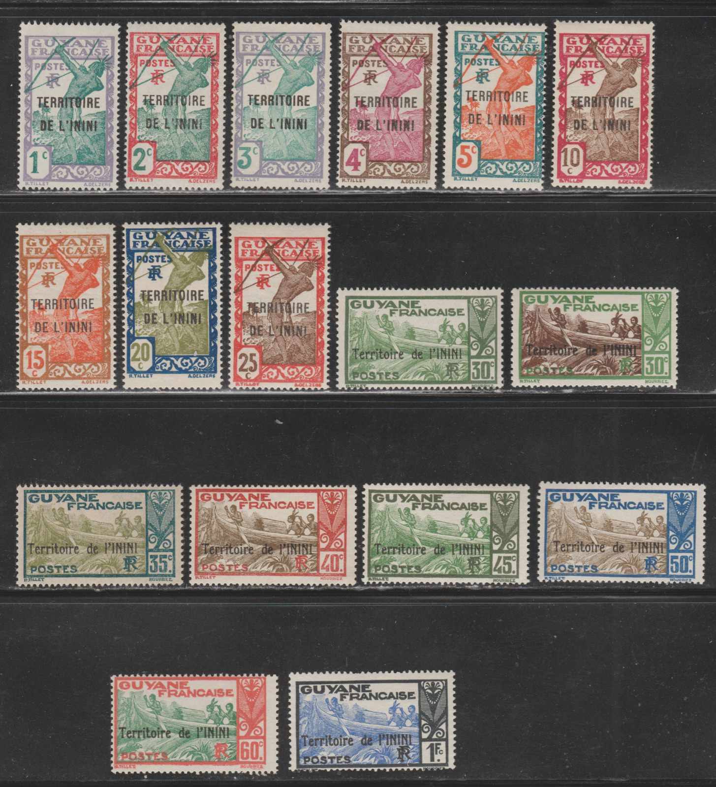 Inini 1932-1940 Sc# 1 - 26 - Seventeen Different Stamps -  M-h Lot # 1