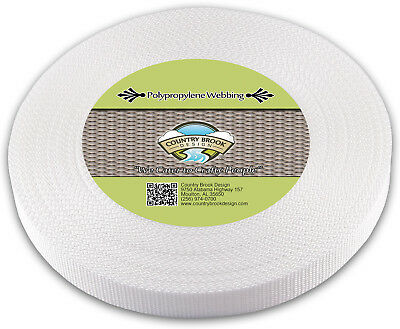 Country Brook Design® 1 Inch White Heavy Polypro Webbing, 50 Yards