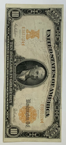 1907 $10 Ten Dollar Gold Seal Certificate Note Fr.1172** Strong Color!!
