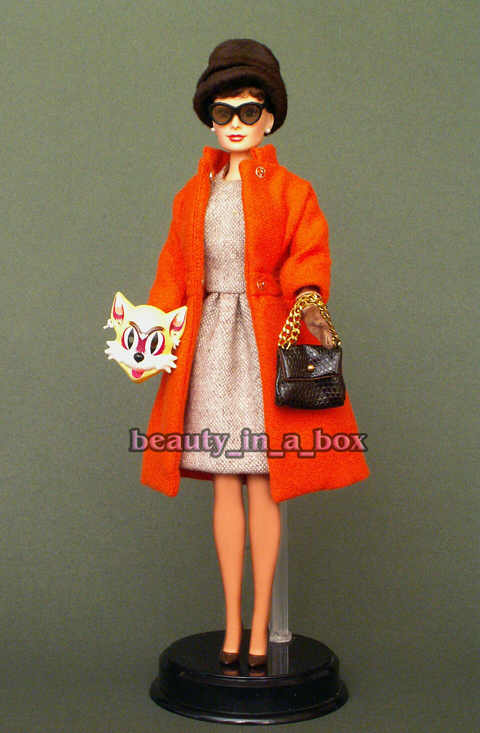 Audrey Hepburn In Cat Mask Outfit Barbie Doll Just Deboxed No Box Tiffany's "