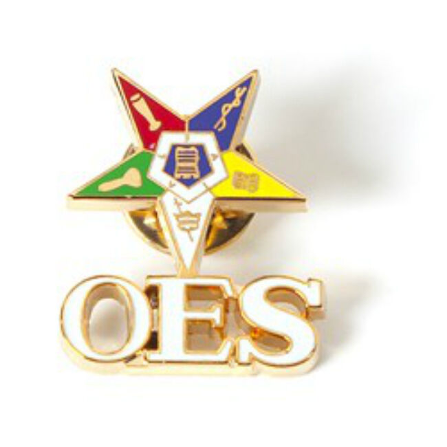 Sweet Star With Oes Letters Lapel Pin - Order Of The Eastern Star - 1 Inch -new!