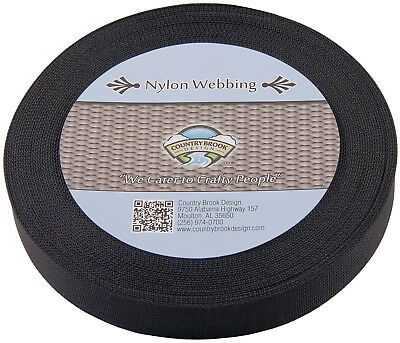 Country Brook Design® 3/4 Inch Black Lite Weight Nylon Strap Webbing, 10 Yards