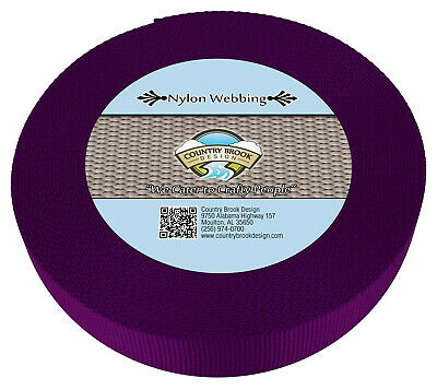 Country Brook Design® 1 1/2 Inch Purple Heavy Nylon Webbing, 10 Yards