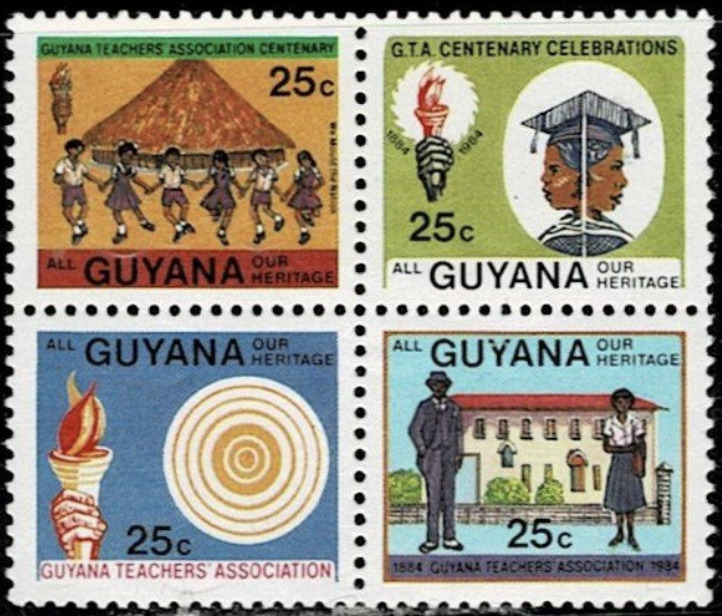 Guyana Guyana Teachers' Association 4v Blocks Of 4 1984 Mnh Sg#1298-1301 Set