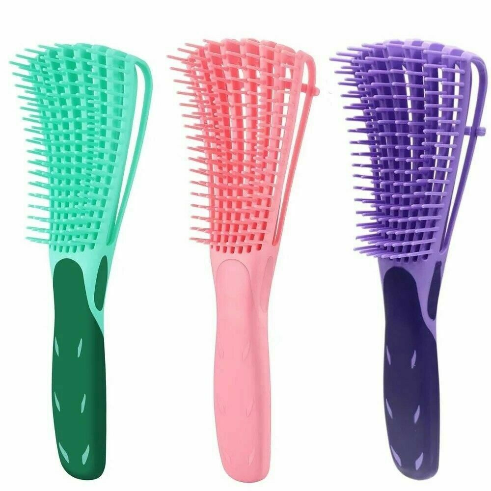 Detangling hair brush great for curly African & All hair type No tangles.