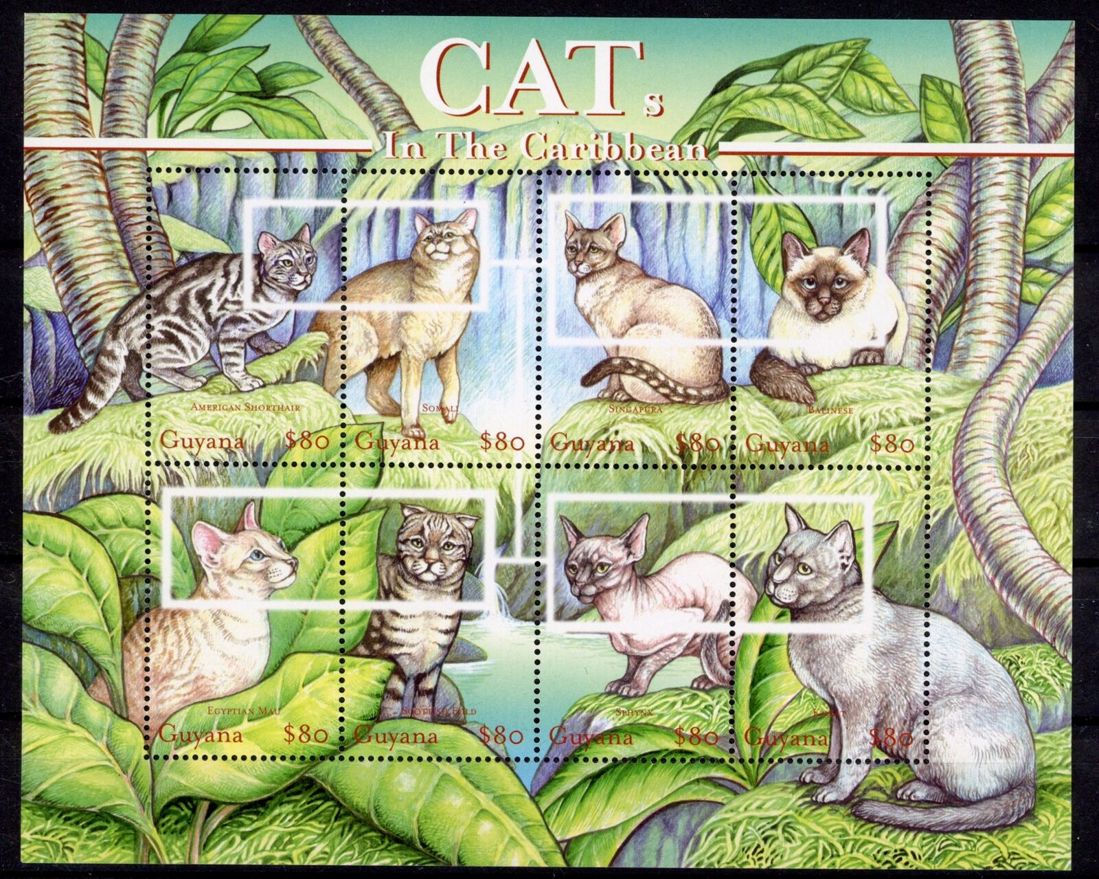 [G27.197] Guyana 2001 : Cats - Good Very Fine MNH Sheet