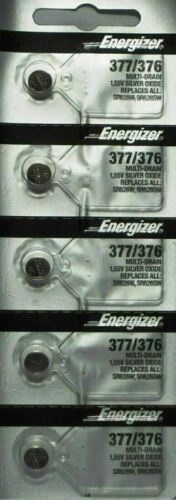 5 X Fresh Energizer 377 376 Watch Battery Sr626sw Sr626w Silver Oxide Battery